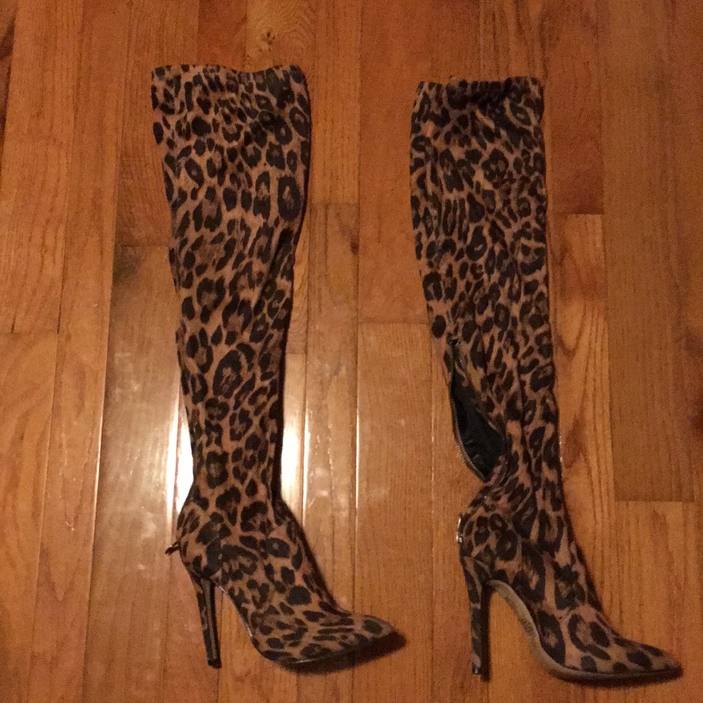 Leopard print boots